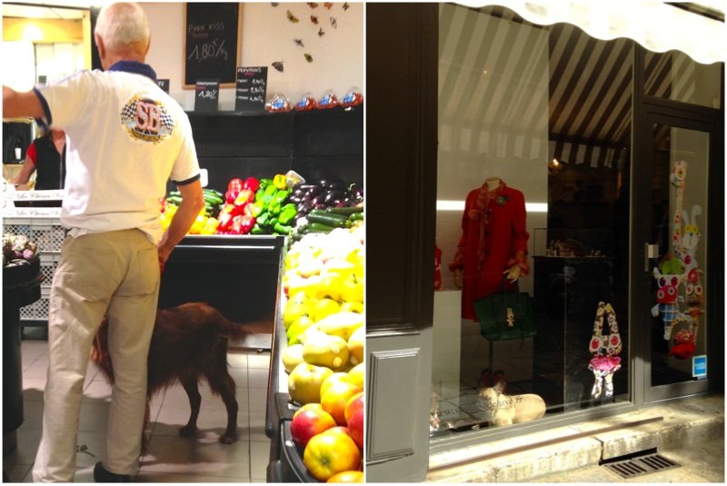 Fazendo compras no mercado e compondo a vitrine